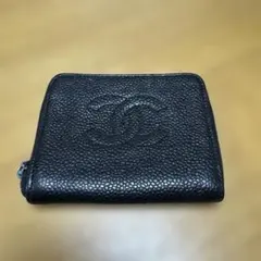 CHANEL ヴィンテージブラックレザー コインケース