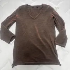 ★Y’s ブラウン Vネック 長袖ニットセーター★