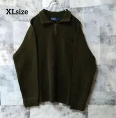 美品 POLO BY RALPH LAUREN XL ハーフジップ オリーブ