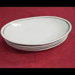 ４枚セット　新品　初山窯　強化磁器　京かすみ　７寸 小判皿　オーバル皿
