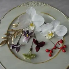 ＊お得なset＊　和風ヘアパーツ　髪飾り　和装　ウェディング　成人式　胡蝶蘭