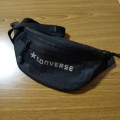 CONVERSE ボディバッグ ブラック メッシュポケット付きのサムネイル