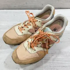 new balance スニーカー ピンク オレンジ ランニング 23.5