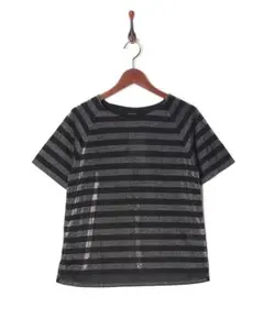 ノンブルアンペールシルバーラメボーダーTシャツ美品のサムネイル