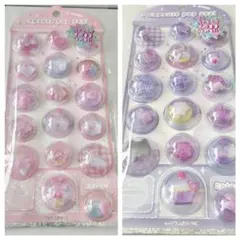 2点セット♥︎カプセルポップシール♥︎紫♥︎ピンク ボンボンドロップシール風正規品