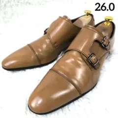 ✨美品✨ リーガル ドレスシューズ ダブルモンク ストレートチップ レザー 茶色