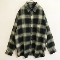2024年　UNIQLO　ユニクロ　オンブレチェック　コットン　ネルシャツ　XL