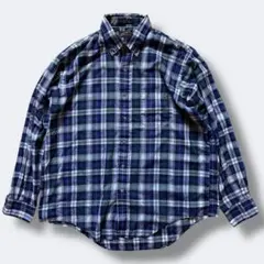 90's ビンテージ 古着 エディバウアー チェックシャツ 80's 黒タグ