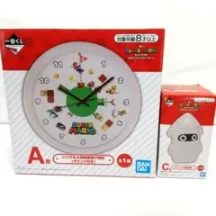 一番くじ スーパーマリオ A賞 いつでも大冒険掛け時計 C賞 ゲッソー醤油差し