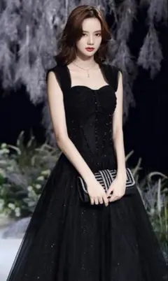 レディース　黒　ドレス　ベール