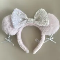 ディズニー　ミニーイヤリング付きカチューシャ