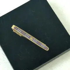 バーバリー 騎士 ノバチェック ネクタイピン ゴールド レッド ネイビー系