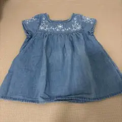 baby GAP デニム刺繍半袖トップス 60