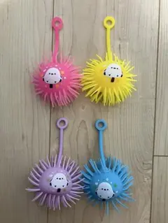 [最終セール]　光るもじゃもじゃシマエナガ　ヨーヨー　スクイーズ　４種セット