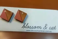 blossom & cat　タスマニアの木を使用したハンドメイドレジンピアス
