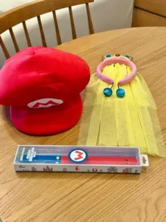 USJ ユニバ 3点セット パワーアップバンド マリオ ピーチ 帽子