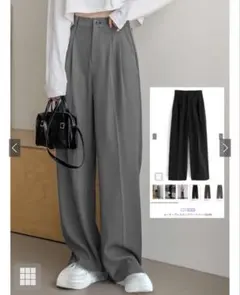 センタープレスタックワイドパンツ［ai38］