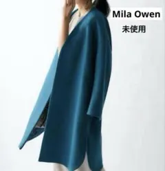 未使用　Mila Owen シャツカーブノーカラーコート　ロング