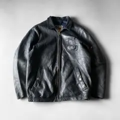 60s70s 民間品 フランス軍 パイロットレザージャケット ダークネイビー