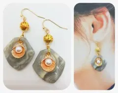 NO.360 真珠貝風ピアス✰︎イヤリング