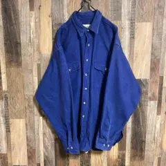 エディーバウアー ビッグサイズ 長袖 シャツ ブルー XL メンズ USA古着
