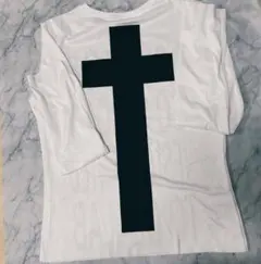 白 レディース 長袖 クロス パンク ロック 人気 十字架 英字 ユニセックス