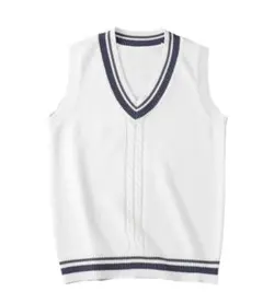 ホワイト Vネック スクールベスト