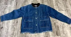 BREEZE デニムジャケット 140cm ノーカラー フリンジ