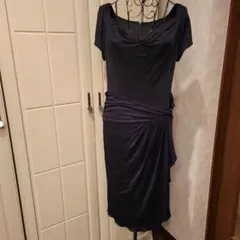 ブラック オフショルダー ラップワンピース