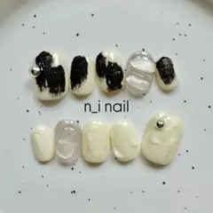 747【ベリーショート】ネイルチップ ニュアンス　石膏ネイル　個性派　ぷっくり