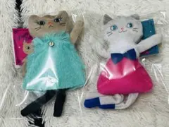 カルディ 2点 くたくたグレーネコちゃん モコネコモカちゃん クリスマス 人形