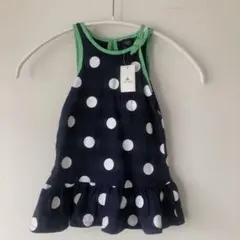 baby Gap ネイビー・ホワイトドットノースリーブワンピース 80cm