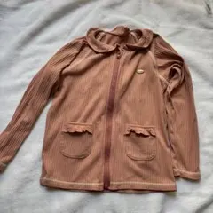 ラッシュガード　水着　110　サーモンピンク　フリル　ブリーズ　紫外線対策