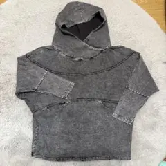 pattern torso フード付きグレーデニムパーカー