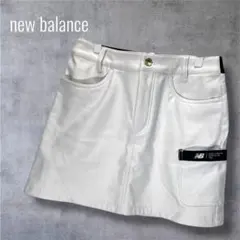 ニューバランスゴルフ 裏起毛フリーススカート ホワイト ウエストゴム