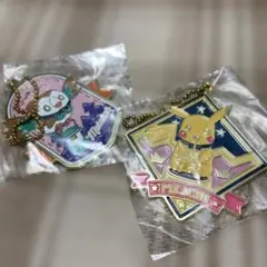 ピカチュウ　モクロー　メタルチャーム　ポケモン　一番くじ　キーホルダー