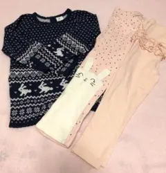 H&M petit main パンツ　ニットトップス　3点セット
