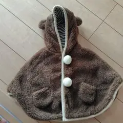 クマ耳付きブラウンポンチョ