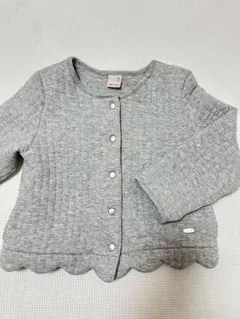 プティマイン グレー スカラップヘム ジャケット　110cm