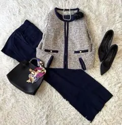 綺麗系♡ナチュラルビューティノーカラージャケット L〜LL卒業式 セレモニー