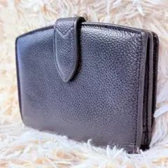 【希少】 OLD coach 二つ折り 財布 がま口 シボレザー ブラックのサムネイル