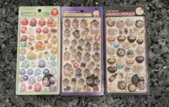 正規品　ボンボンドロップシール和柄３枚セット　だるま　お相撲　ラーメン