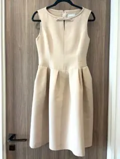 美品フォクシー定価14万円シルクウールワンピシャーベットピンク38