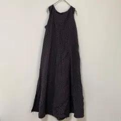 アンクライン✨美シルエット ギンガムチェック ロングワンピース リボン M