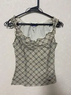未使用⭐︎BURBERRY BLUE LABEL キャミソール 38 ロゴプリント 中古・古着通販】BURBERRY BLUE LABEL (バーバリー ブルー レーベル