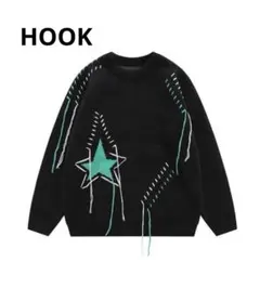 m*a様 HOOK 個性派 星刺繍 ニットセーターのサムネイル