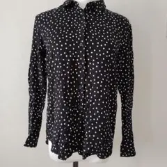 UNIQLO ブラックドット 長袖シャツ Sサイズ#28