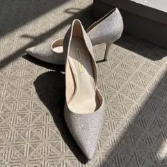 Charles&Keith シルバー グリッター 高ヒールパンプス
