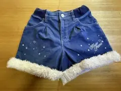 メゾピアノ デニムショートパンツ ボア 140