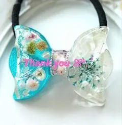 ✾ ヘアゴム ✾ 四葉のクローバー レジン ハンドメイド 幸せアイテム ✾ ヘアゴム ✾ 四葉のクローバー レジン ハンドメイド 幸せアイテム